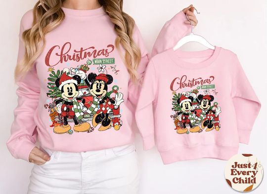 Minnie & Mickey Matching Set, Christmas Disney Sweatshirts, Christmas Disney Family, Christmas Outfits