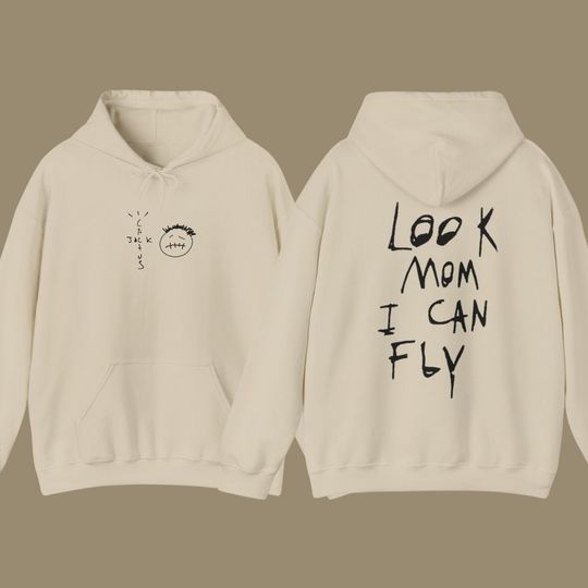 Travis 'Look Mom I Can Fly' Hoodie, Travis Cactus Jack Hoodie, Cactus Jack Merch, Travis Cactus Jack Hoodie, Unisex Hoodie
