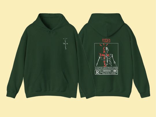 Cactus Jack Hoodie, Travis Cactus Jack Hoodie, Cactus Jack Rodeo Album Cover Hoodie, Two Sided Travis Hoodie, Unisex Hoodie