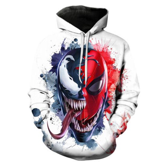 Men's Teens Marvel Venom SpiderMan Pullover Hoodie Jacket Halloween