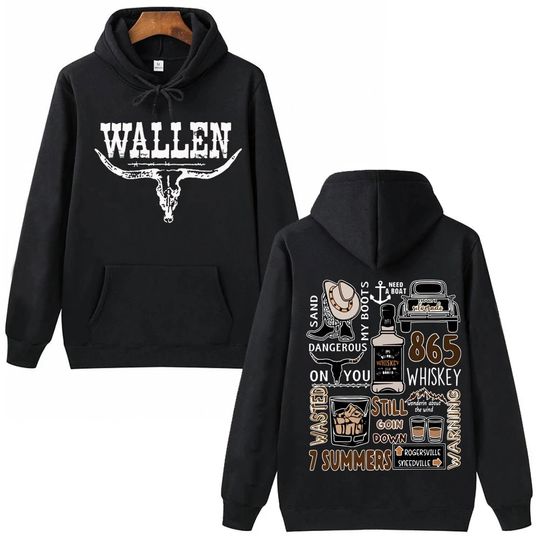 Wallen Western Western Country Music Hoodie,  Man Woman Harajuku Pullover Tops Hoodie, Fans Gift
