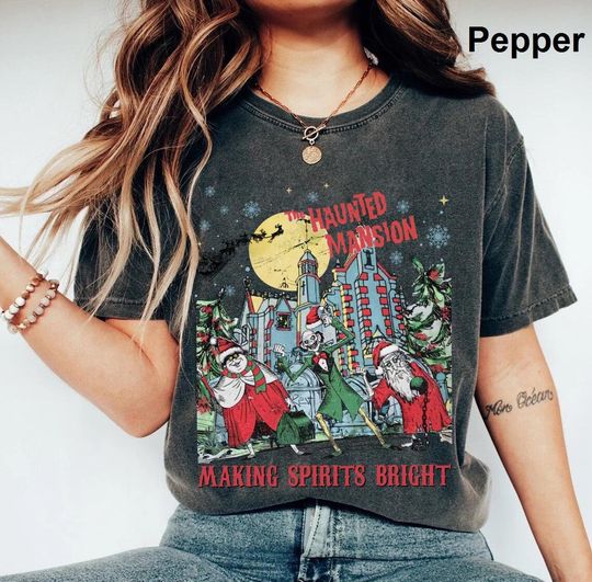 Retro Haunted Mansion Making Spirits Bright Shirt, Disney Christmas Shirt