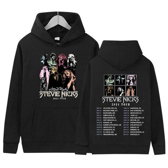 Rock 2024 Stevie Nicks Tour Print Hoodie, Men Women Hip Hop Punk Pullover Hoodie, Vintage Aesthetic Oversized Hoody Streetwear