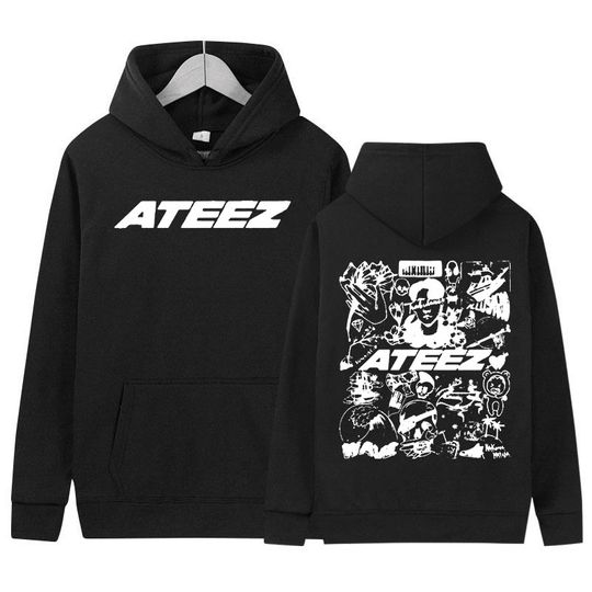 Korean Band Ateez Music Album Print Hoodie, Men Women Fashion Causal Kpop Clothing Hoodie, Hip Hop Pullover Oversized Hoodies