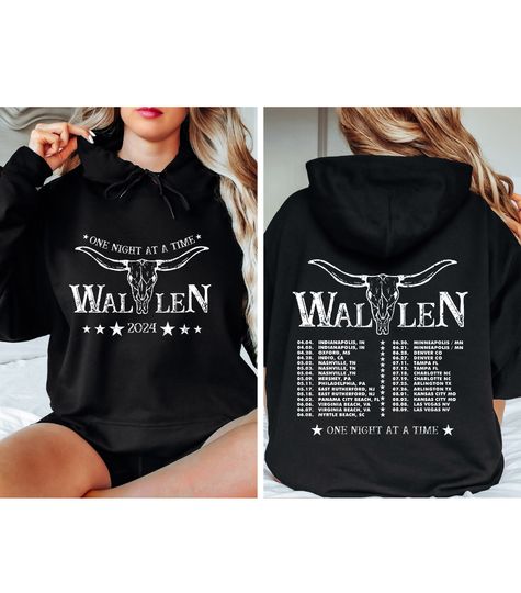 Wallen Western Tour 2024 Hoodie, Wallen Western One Night At A Time Tour Hoodie, Country Music Hoodie, Cowboy Wallen Western Hoodie