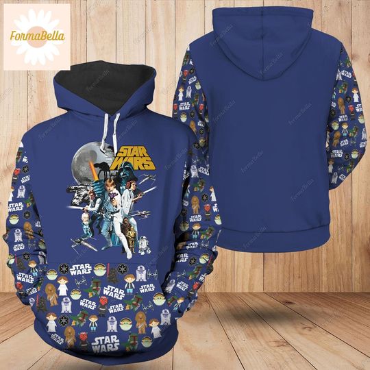 Halloween Star Wars Hoodie,  Chewbacca Boba Fett Hoodie, Star Wars Characters Hoodie, Disney Movie Shirt, Gift For Him