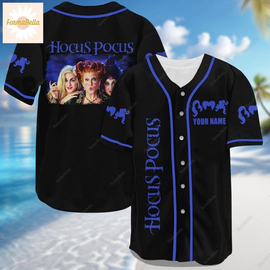 Halloween Custom Hocus Pocus Baseball Shirt, Sanderson Sisters Jersey Shirt, Horror Characters Shirt, Disney Witch Jersey Team Outfits