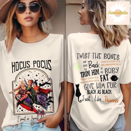 Halloween Hocus Pocus Shirt, Sanderson Sisters 3D Tee, Disney Witch T-Shirt, Halloween Movie Shirt For Women, Spooky Season Gifts