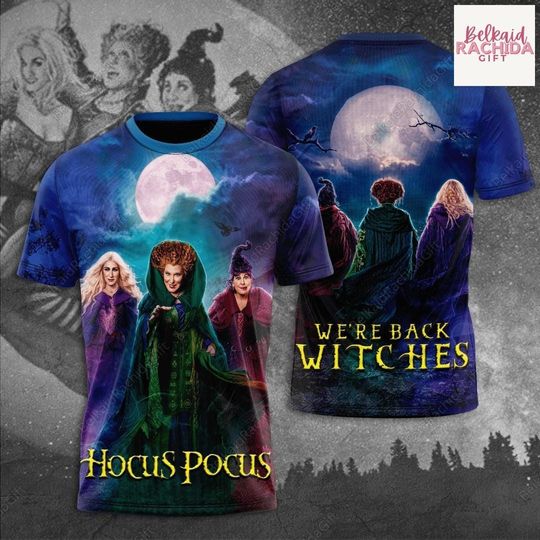 Halloween Hocus Pocus T-Shirt, Sanderson Sisters Shirt, Halloween Movie, Vintage Disney Witch Tee For Women, Horror Tee