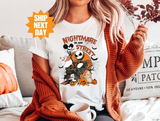 Nightmare Before Christmas Shirt, Jack and Sally Shirt, Disney Halloween Shirt, Nightmare on Main Street Shirt, Jack Skellington Shirt