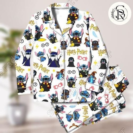 Stitch Halloween Pajamas Set, H@rry Stitch Pajamas Family Set, H@rry Poter Blue Alien Pjs, Disney Stitch Bridesmaid Pajamas, Stitch Thi