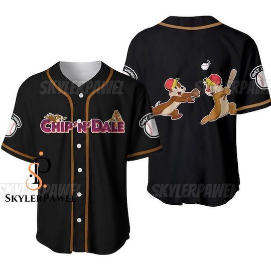 Chip And Dale Baseball Jersey, Chip And Dale Shirt, Chip And Dale Jersey, Double Trouble Shirt, Disney Jersey, Gifts For Fans Disney
