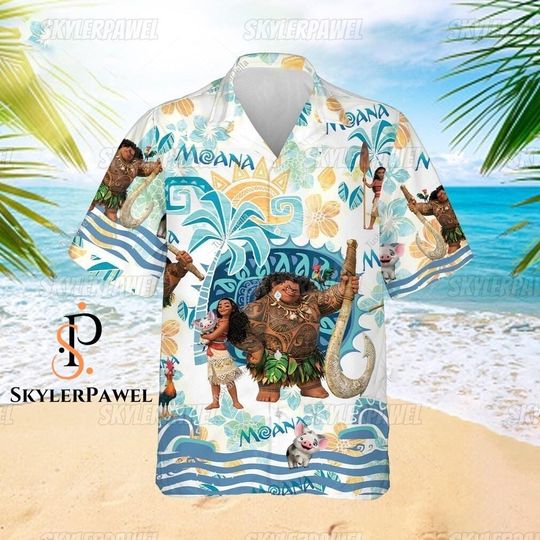 Moana Hawaiian Shirt, Moana Shirt, Princess Moana Summer Shirt, Disney Princess Shirt, Disney Hawaii Shirt, Moana Gift, Maui Shirt