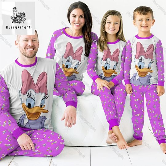 Christmas Daisy Duck Pajamas Family, Daisy Duck Pajamas, Disney Matching Pajamas Set, Daisy Duck Holiday Pajamas, Disneyworld Shirt