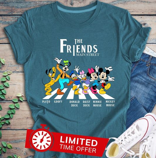 Mickey Friends Shirt Walking Abbey Road Gift For Beatles Fan, Main Street Mickey Mouse And Friends Shirt For Men Women, Disneyworld Trip Tee