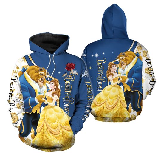 Beauty and the Beast 3D HOODIE The Mother Day Gift Christmas Gift Halloween Gift