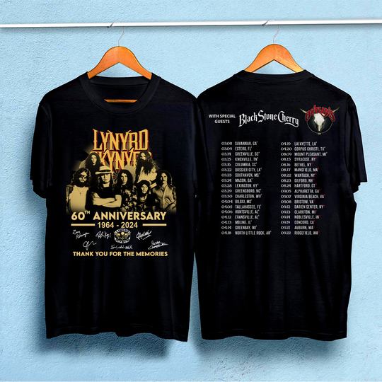 lynyrd skynyrd zz top tour 2024 music shirt unisex gift all fans, 2024 Music Tour Cotton Shirt