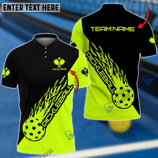 Pickleball Lime Green Personalized Name, Team Name Unisex Shirt