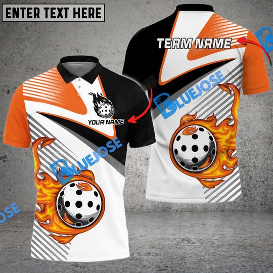 Pickleball Orange Arrow Personalized Name, Team Name Unisex Shirt