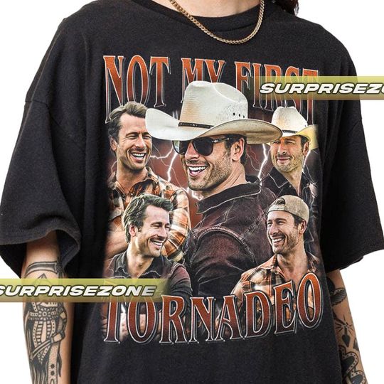 Not My First Tornadeo, Glen Powell Unisex Softstyle Vintage Shirt, Gift For Woman and Man Unisex T-Shirt