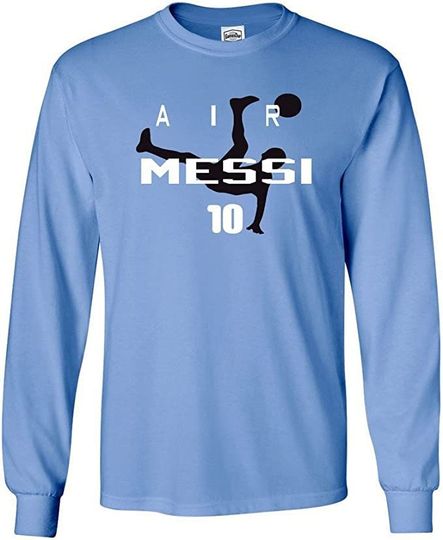 Argentina Legend Leo Air Messi Long Sleeve T-Shirt Carolina Blue