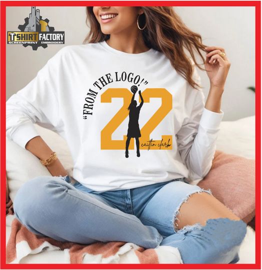 Caitlin Clark: from the logo for wnba basketball Fans with back 22 Clark Long Sleeve