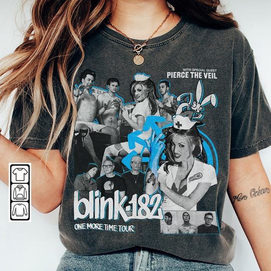 B182 90s Music Shirt, Bootleg One More Time Boy Band Vintage 90s Y2K Shirt, 2024 Tour Pierce The Veil