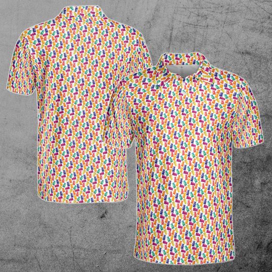 Funny Gummy Colorful Bear Gift Golf Men's Polo Shirt