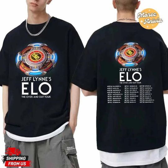 Jeff Lynne's ELO The Over And Out Tour 2024 Shirt, Electric Light Orchestra 2024 Tee, Jeff Lynne's ELO Band Fans Gift, Gift For Him