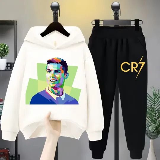 Cristiano Ronaldo CR7 Hoodie Joggers Sets, Football Lover Gift, Soccer Merch, Gift For Father, For Him