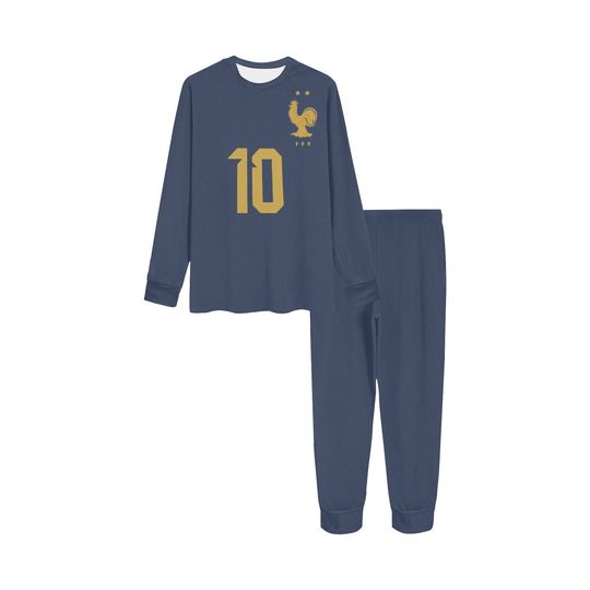 Kylian Mbappe 10  Blue Soccer Youth Pajamas  France FIFA World Cup Jersey  Personalized FIFA  SoccerFan Gear  Soccer Easter Gift