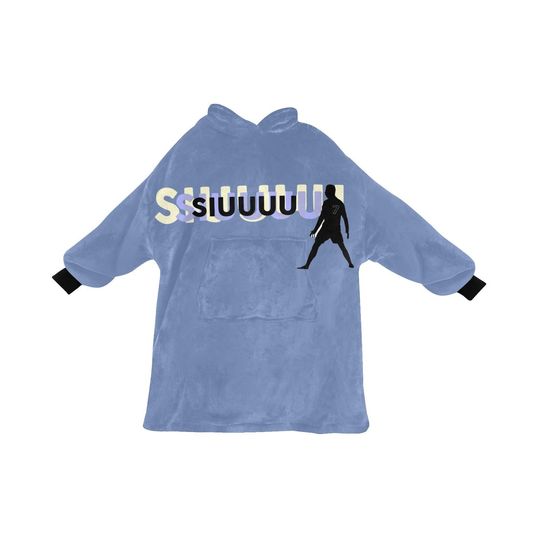 Cristiano Ronaldo Siuuuui  CR7 Blanket Hoodie, Soccer Blanket Hoodie, Football Merch