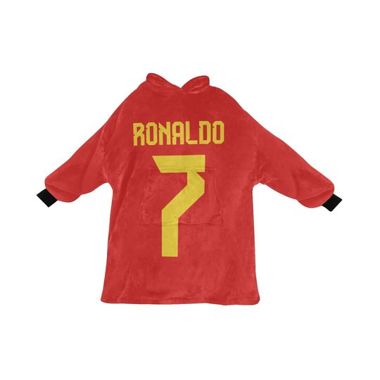Cristiano Ronaldo #7 Blanket Hoodie, Soccer Blanket Hoodie, Football Merch