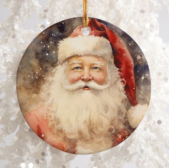 Realistic Santa Ornament, Santa Christmas Ornament, Christmas Ornament, Santa Claus Ornament, Santa Xmas Bauble