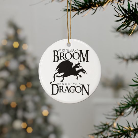 Halloween Tree Ornament Who Needs a Broom When You Have A Dragon Tree Decorations and Horror Decor for Ultimate Fall and Spooky Season.