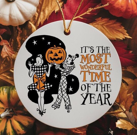 Halloween Tree Ornament, "It's the Most Wonderful Time of the Year" Ornament, Spooky Season Tree Ornament, Halloween Ornament