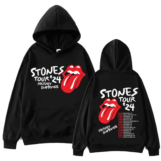 Rolling-Stones World Tour 2024 Hoodie Harajuku  Pullover Tops Man Woman Hoodie Fans Gift