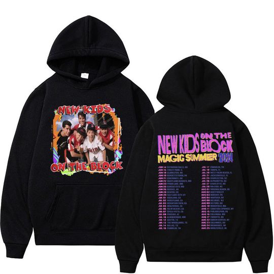 Rock Band NKOT Block The Magic Summer Tour 2024 Hoodie NK on The Block Fan Hoodie Men's Clothing Hip Hop 90s Vintage Hooded