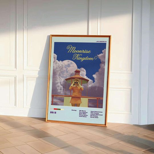 Moonrise Kingdom Movie Poster,Wes Anderson, Gift For Movie Lover, Minimalist Poster,Vintage Print