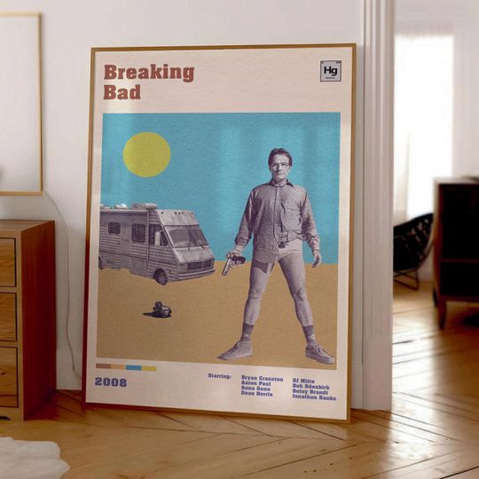 Breaking Bad Poster | Tv Series Art Print | Mid-Century Poster | Minimalist Wall Art |  Film Wall Art