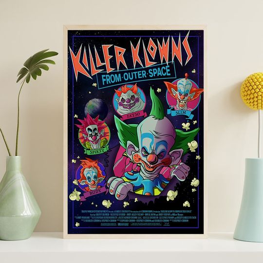 Killer Klowns From Outer Space Horror Movie Poster, HD Poster print, Vintage Poster, Art Collectibles, Home decoration, Wall Art