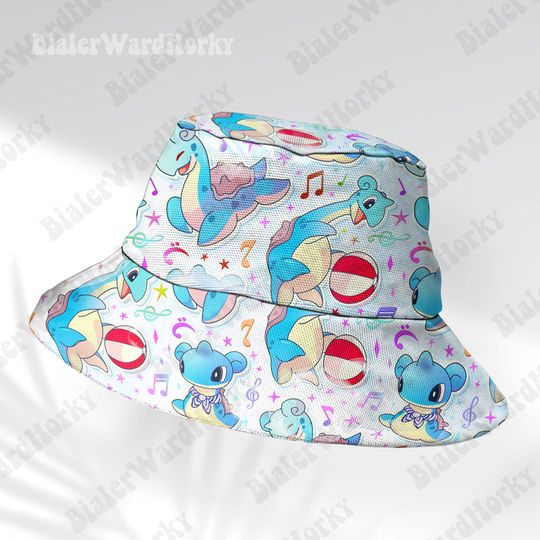 Lapras Ocean Breeze Bucket Hat Evolution Bucket Cute Hat Anime Bucket Lapras Gifts