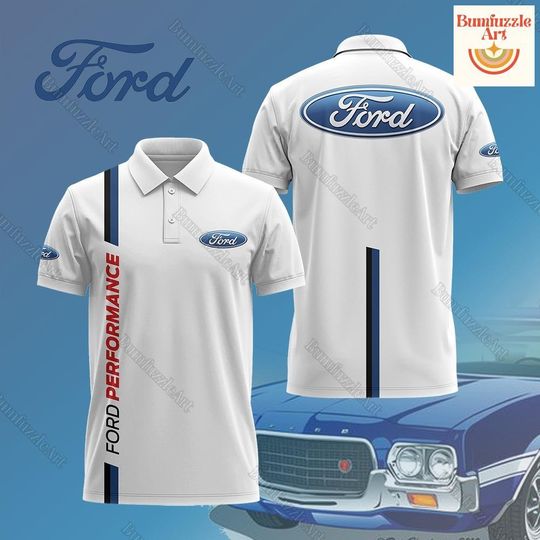 Ford Printed Polo Shirt, Ford Vehicles Polo Shirts Men, Short Sleeve Shirt, Gifts For Him, Ford Performance Gifts, Gifts For Husband