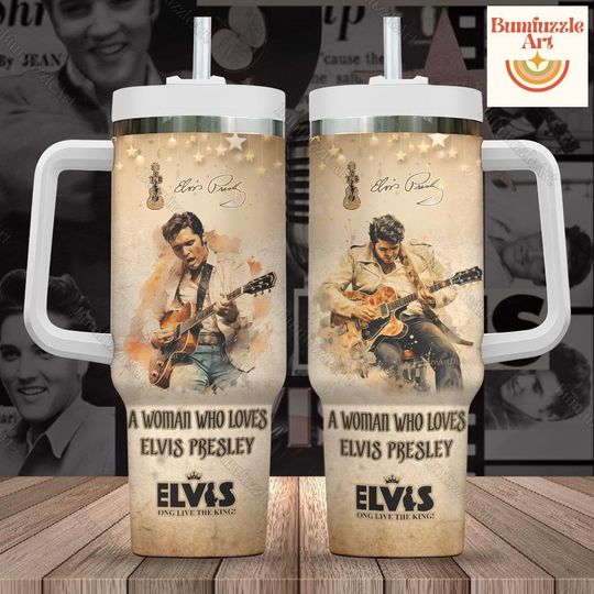 Elvis Presley 40oz Tumbler, Elvis Presley Lover Tumbler Cup, Elvis King Of Rock And Roll Tumblers, Stainless Steel Tumbler