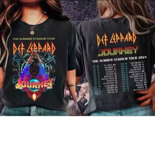 2024 Def Leppard And Journey Summer Stadium Tour T-Shirt unisex