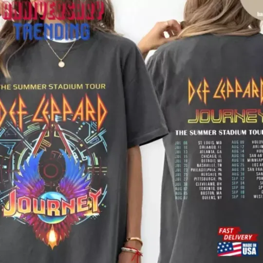2024 Def Leppard And Journey Summer Stadium Tour 2 side charcoal Shirt