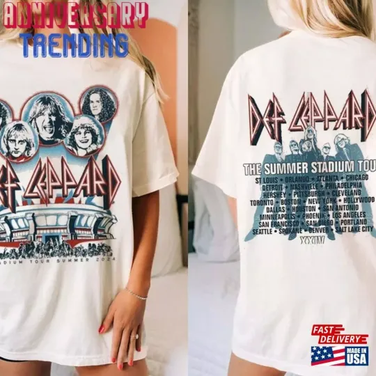 2024 Def Leppard And Journey Summer Stadium Tour 2 side white Shirt