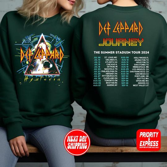 Def-Leppard And Journey Summer Stadium Tour 2024 Sweatshirt, Journey Tour Hoodie, Def Leppard Sweater, Rock Music Fan Gift