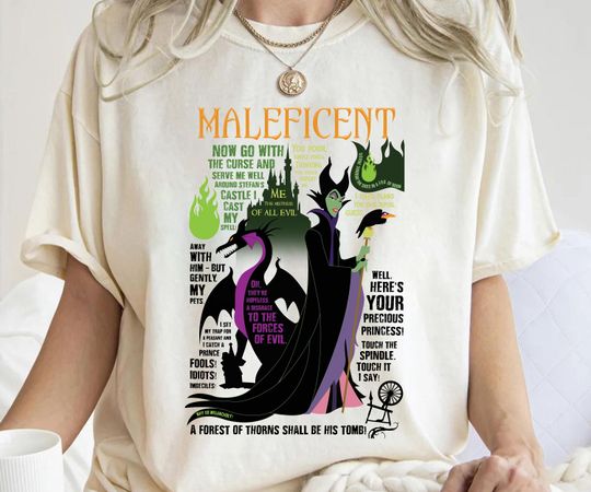 Disney Villains Maleficent Sleeping Beauty Shirt, Halloween Dragon Mistress Of Evil Tee