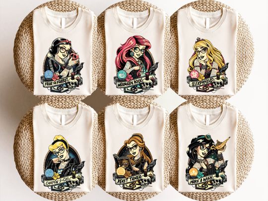 Disney Punk Princess Shirt, Girls Trip Rocker Princess Shirt, Tattoo Disney Princess Shirt, Disney Girls Trip Shirt, Villains Princess Shirt